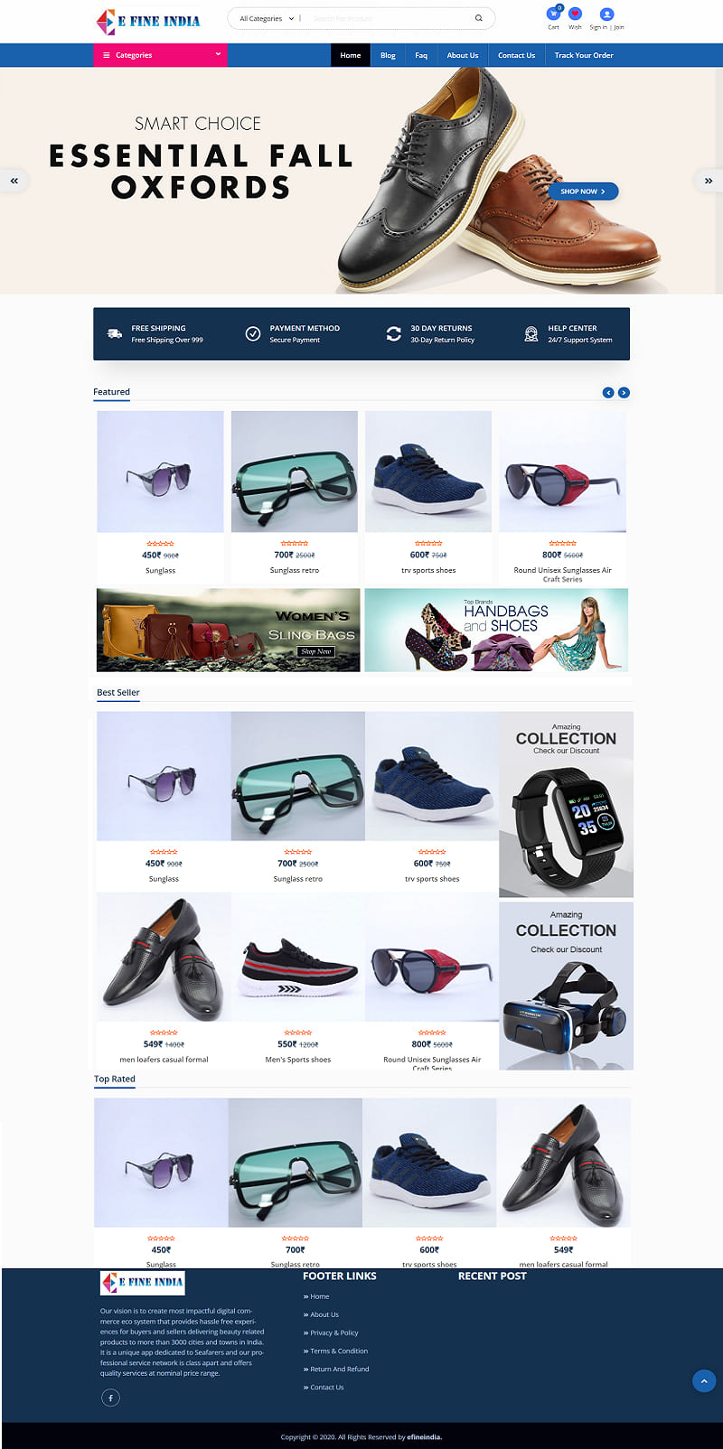 Fashion bags and Shoes Ecommerce Website